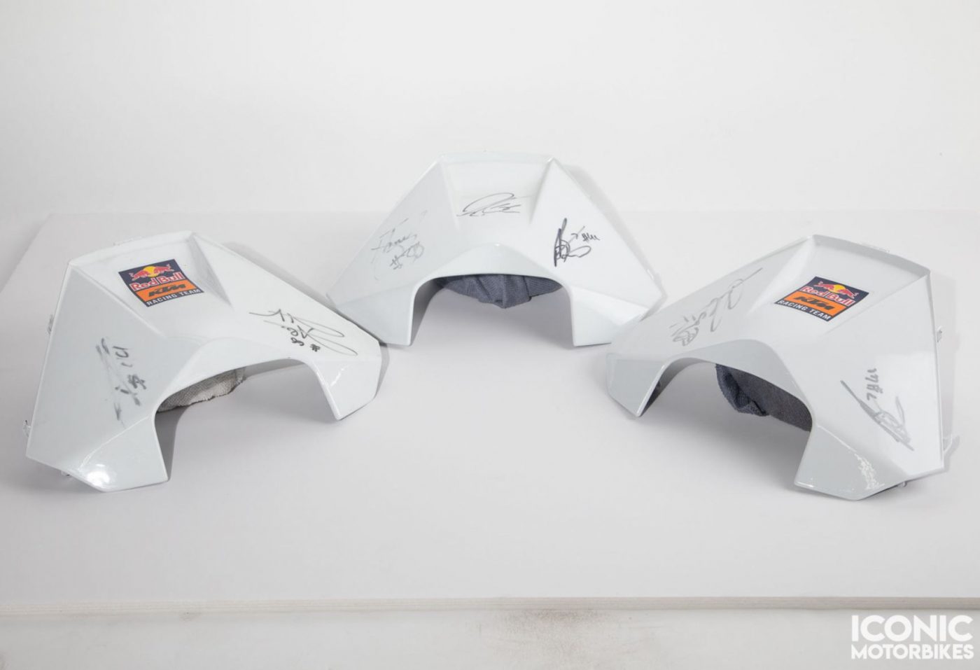 KTM RC390 Cup Tank Covers Signed by KTM Legends – Iconic Motorbike Auctions